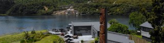 The visitor centre with geothermal park in the background