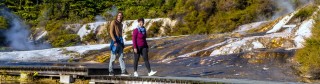 Visitors on the board walks at Orakei Korako