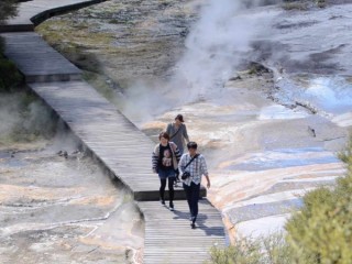 Crossing the boardwalk