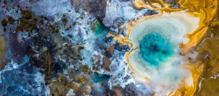 Drone view of Orakei Korako